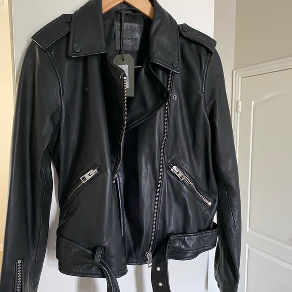 All Saints Balfern Leather Jacket - Picture 2 of 4